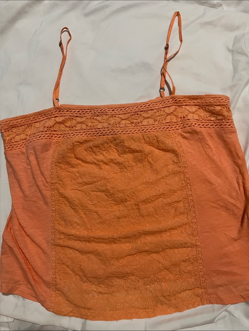 Lucky Brand Embroidered and  Lace-Trim Camisole